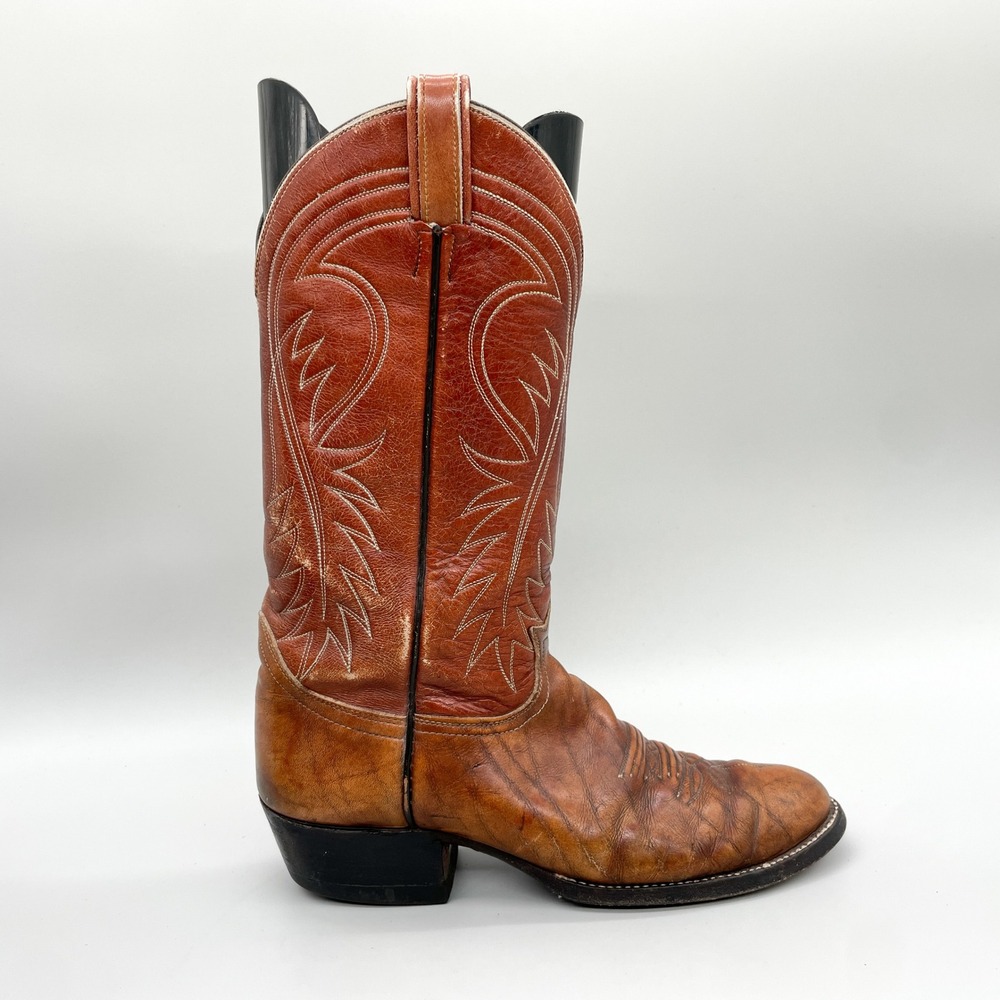 Tony Lama Mens 295 9.5 B Brown Leather Western Cowboy Boots Ranch Festival Rodeo